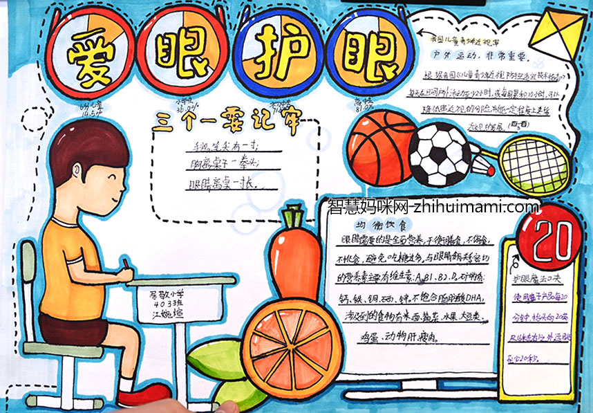 爱护眼睛从我做起手抄报绘画-图1