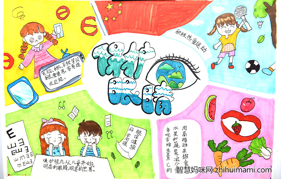 爱护眼睛从我做起手抄报绘画-图7