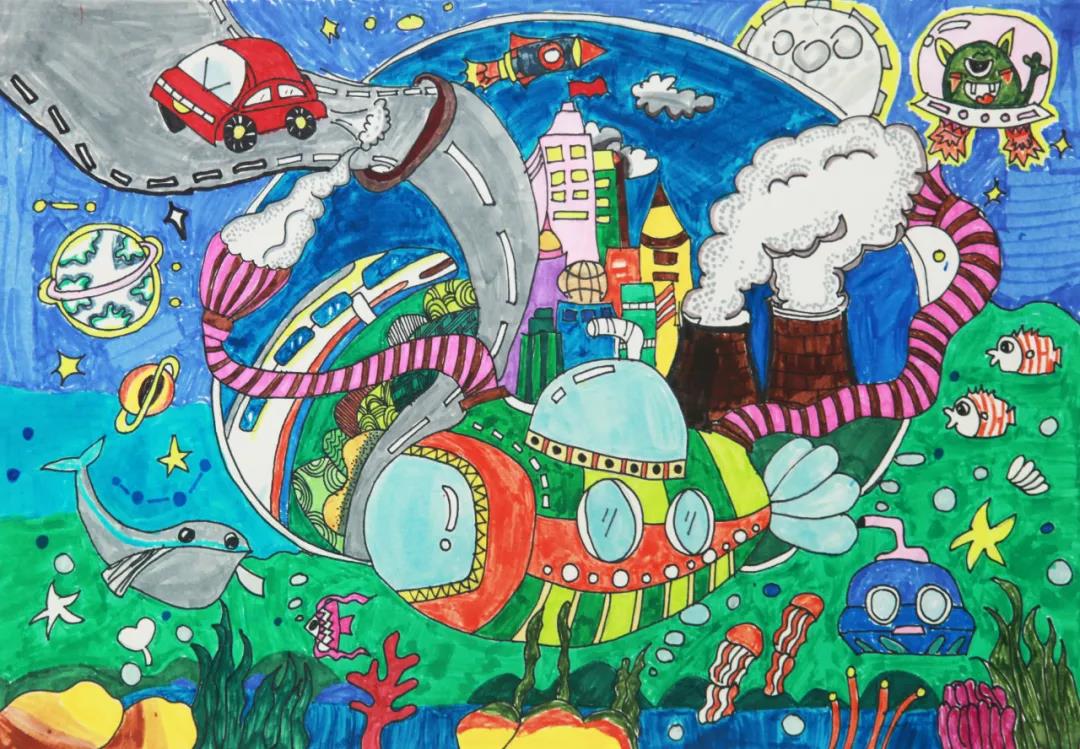 2035年我的家园儿童画