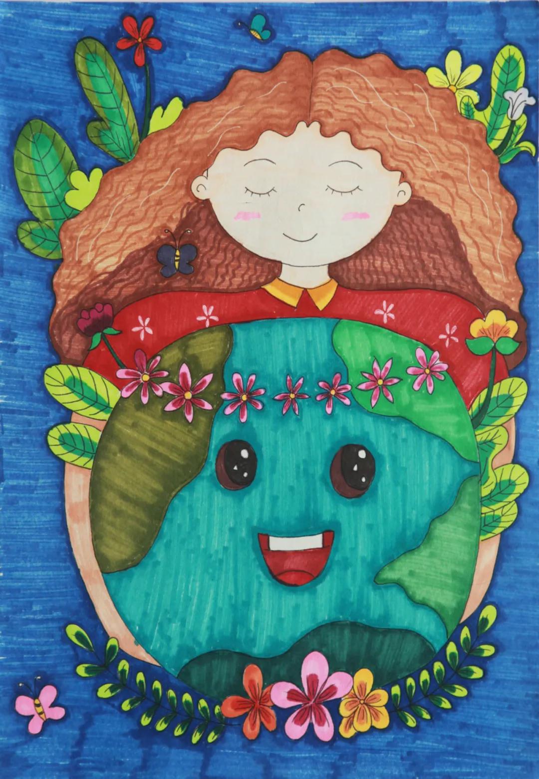 保护地球儿童创意画