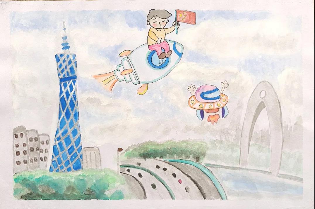 我的强国梦儿童绘画-图1