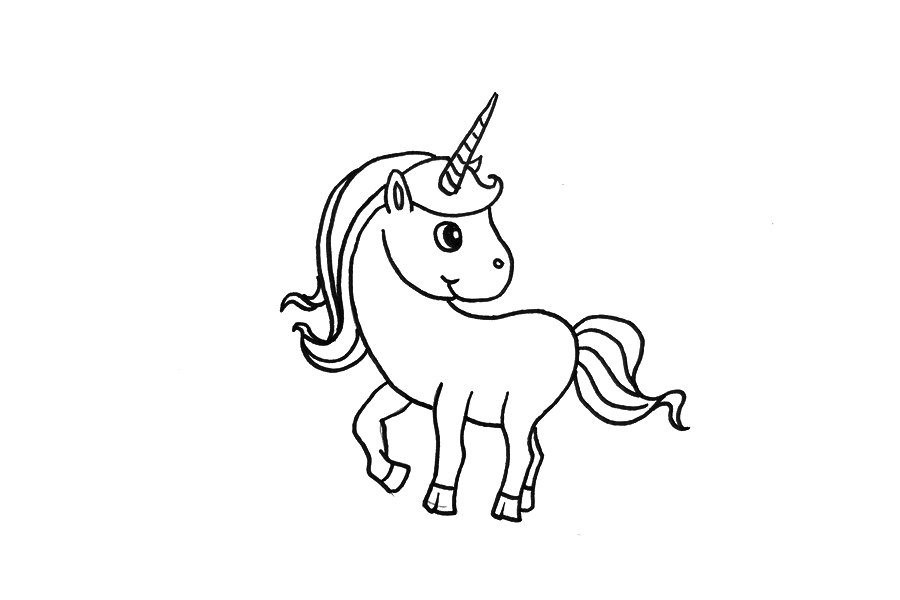 可爱的小独角兽怎么画-图3