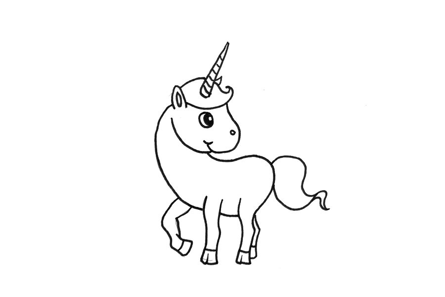 可爱的小独角兽怎么画-图2