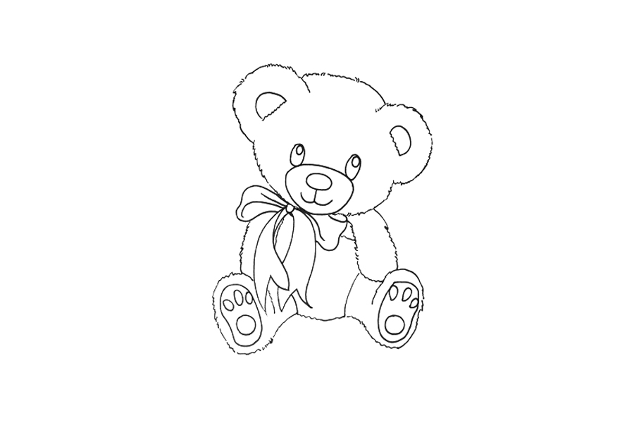 可爱小熊玩具简笔画画法-图4