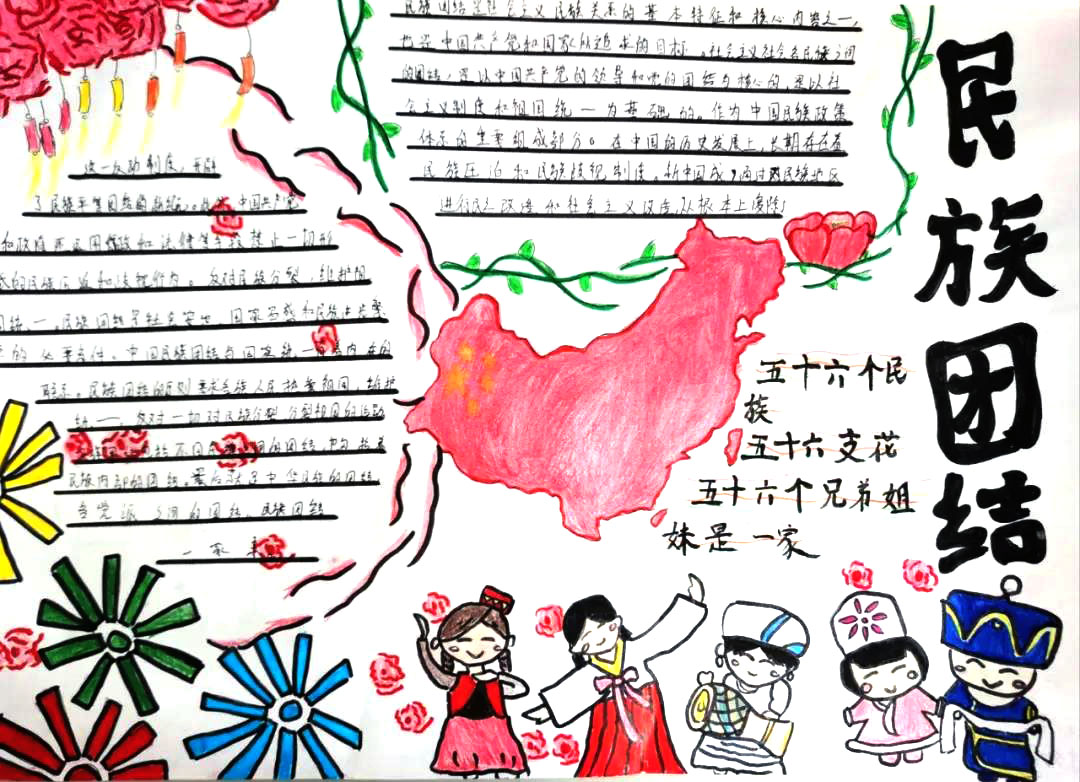 三年级民族团结手抄报简单漂亮-图4