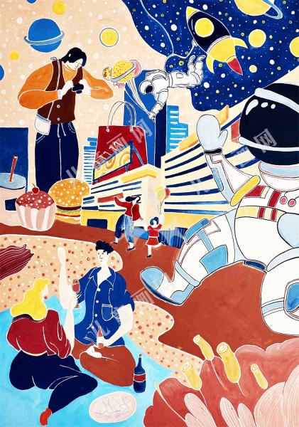 未来畅想创意画