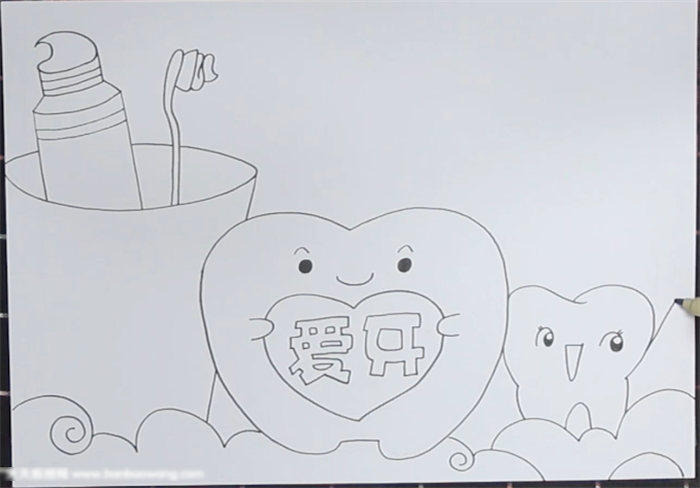 怎么画爱牙的手抄报-图2