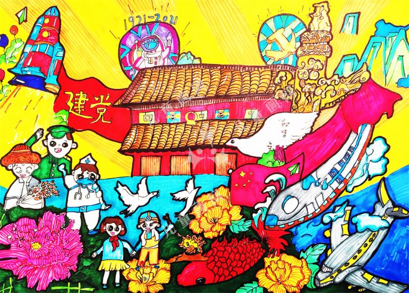 国家富强绘画作品