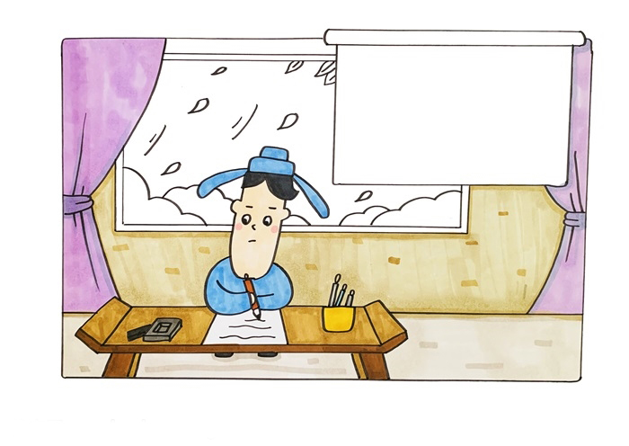 小学秋思古诗配画