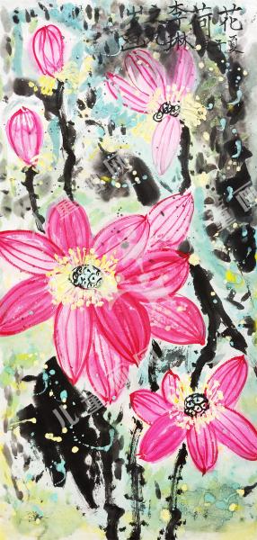 漂亮的荷花绘画