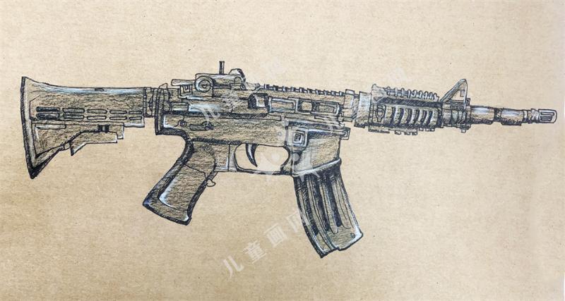 枪绘画作品
