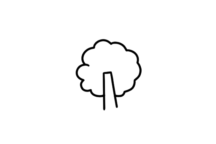 茂盛的卡通大树简单画法-图2