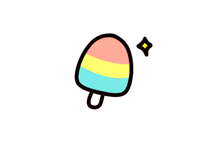 彩虹冰棍简笔画画法步骤