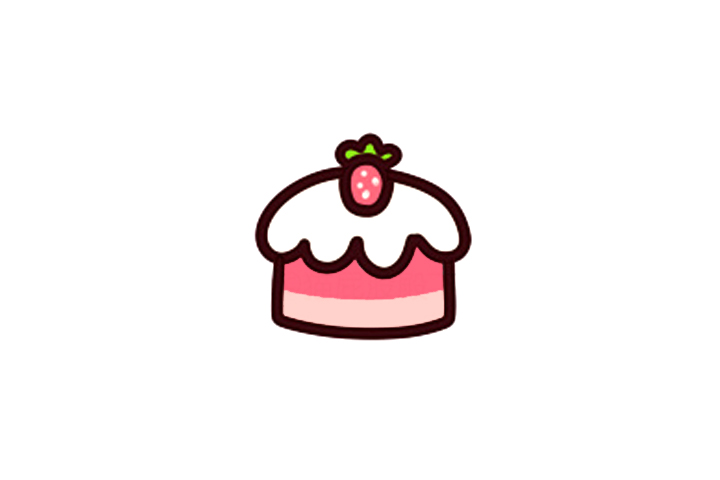 草莓布丁蛋糕简笔画画法步骤