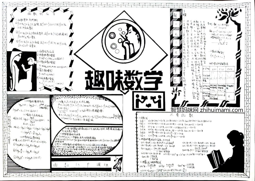 初中趣味数学手抄报绘画-图1