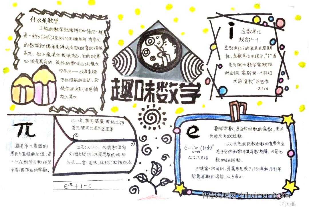 初中趣味数学手抄报绘画