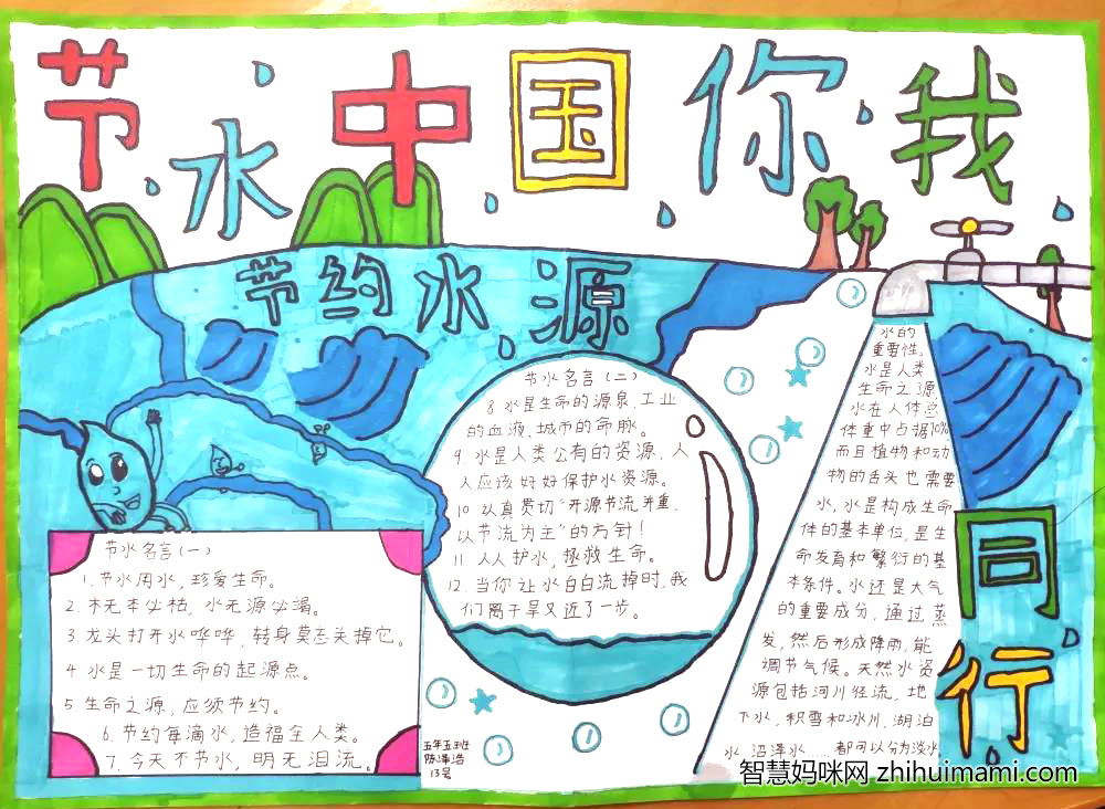 5张关于节约用水的手抄报绘画-图3