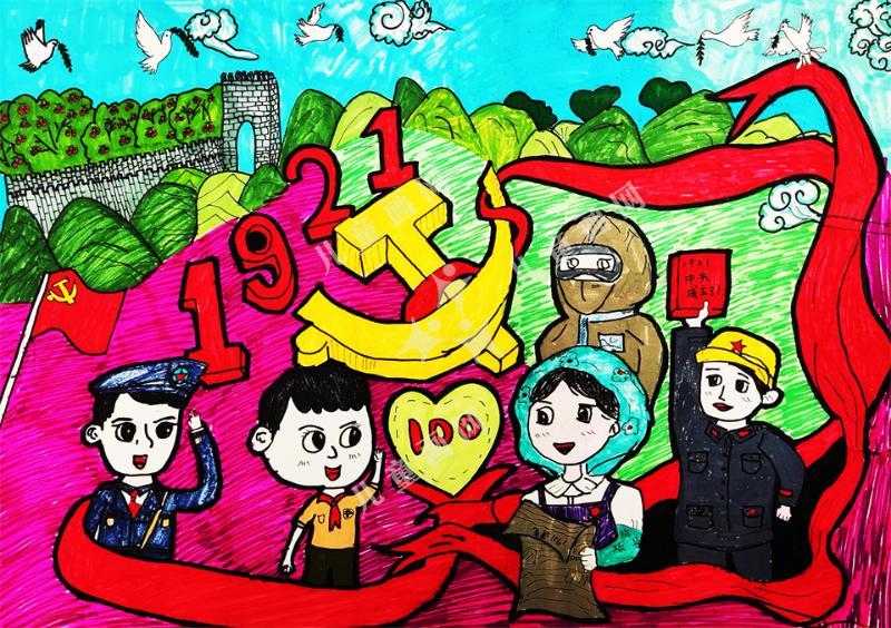 欢度建党绘画欣赏