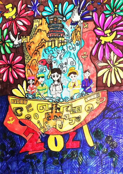 绚丽绽放创意手绘作品