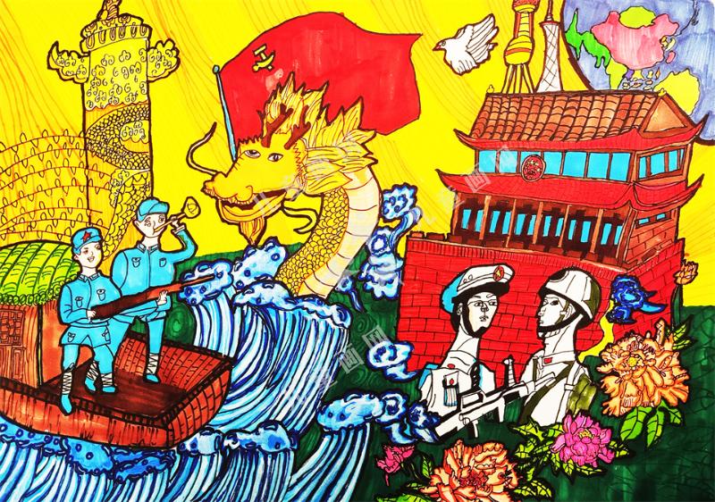 守护中国创意儿童绘画作品
