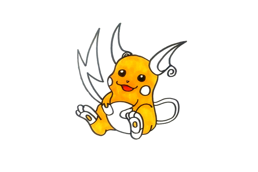 雷丘王简笔画教程-图4