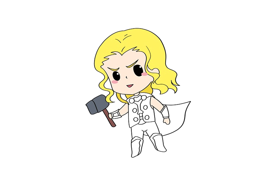 雷神简笔画画法步骤-图4