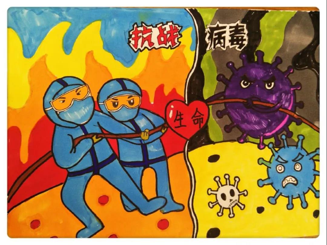 中国加油武汉加油儿童画-图1