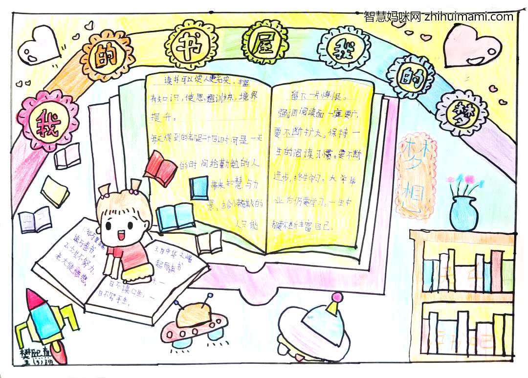 “我的书屋我的梦”主题手抄报绘画-图7