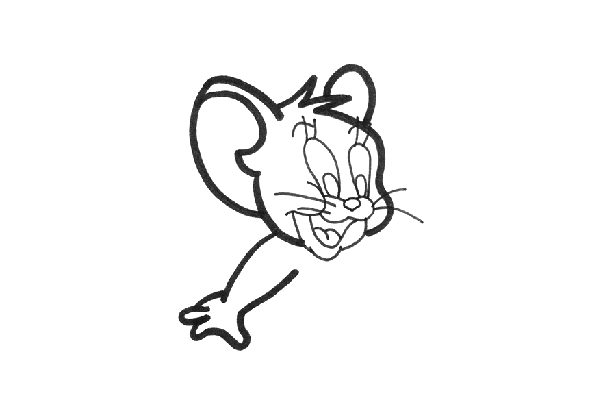老鼠杰瑞简笔画教程-图2