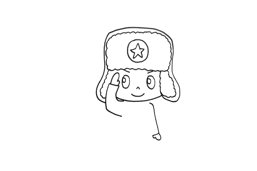 雷锋简笔画教程-图2