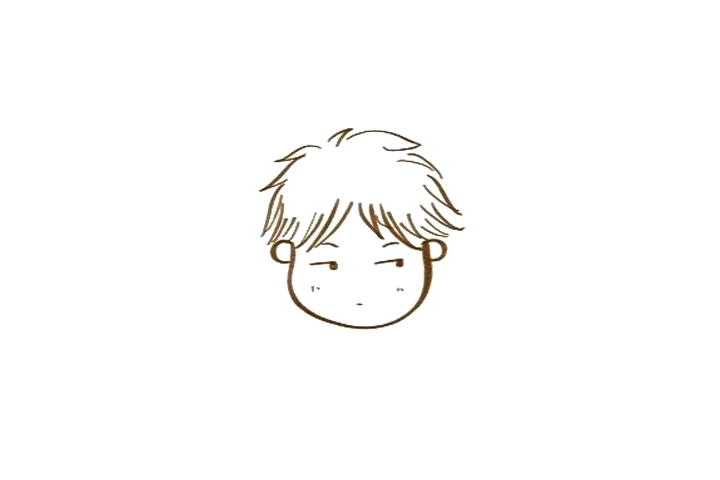 三步画调皮小男孩简笔画-图2