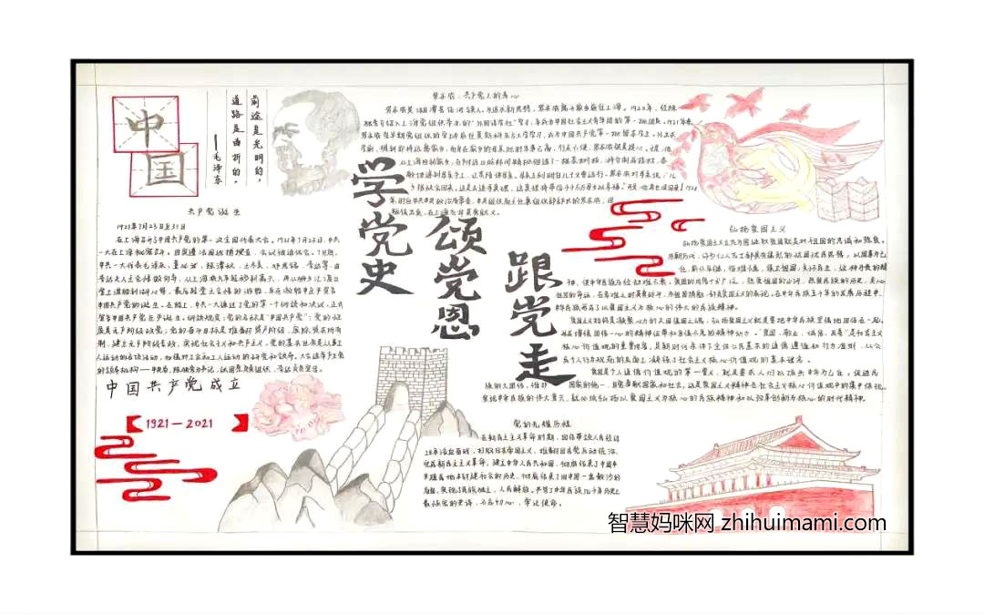 初中生获奖爱祖国手抄报-图1