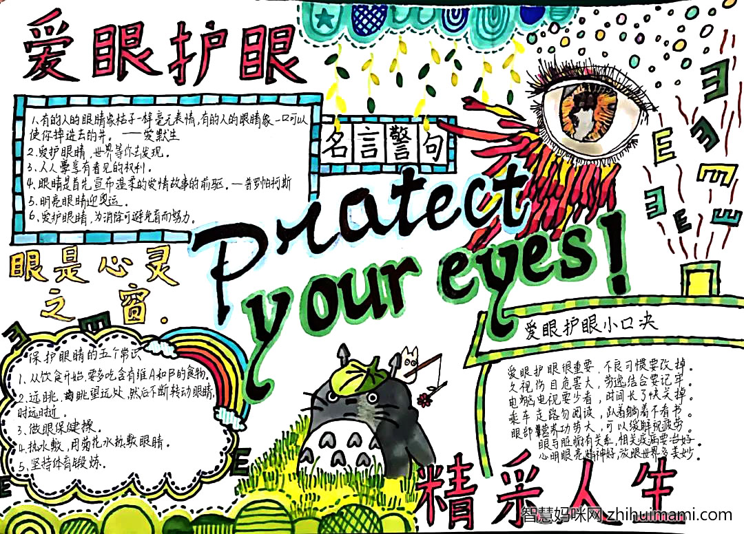 爱护眼睛手抄报既简单又好画-图4