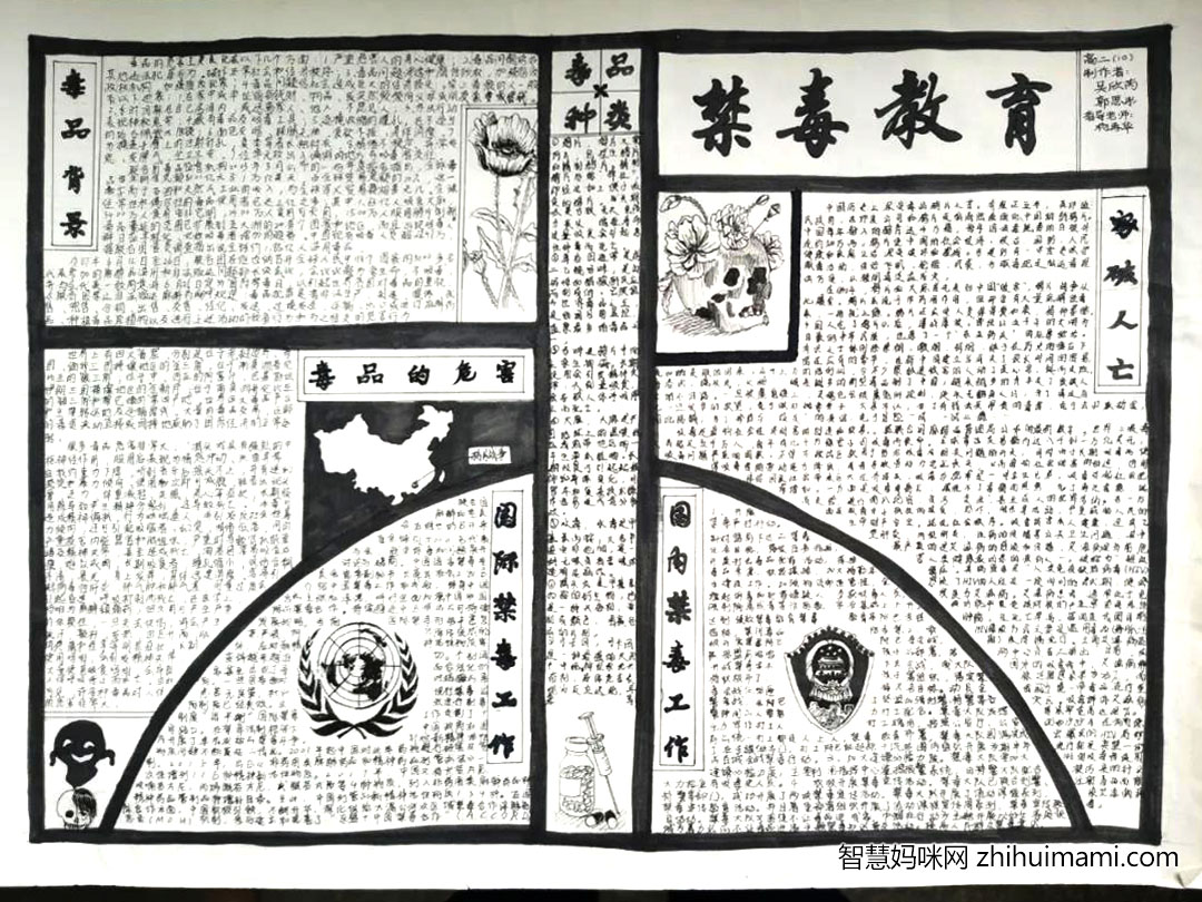 高中生禁毒手抄报一等奖-图2