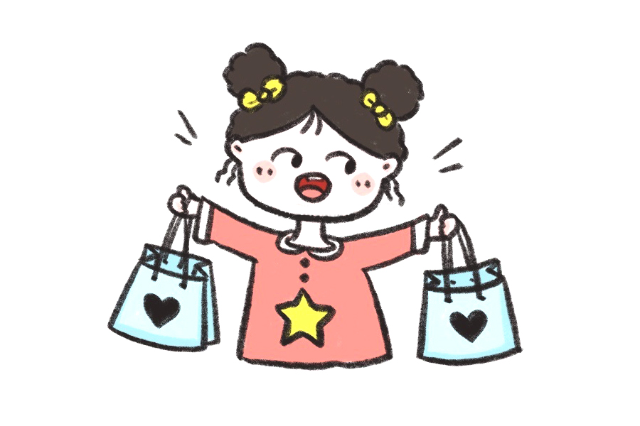 购物小女孩简笔画教程