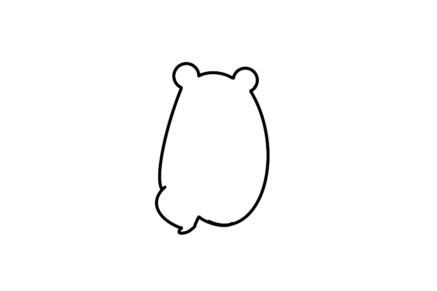 萌到犯规的熊本熊简笔画教程-图3