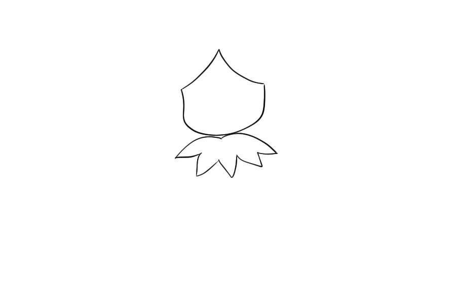 草莓小女孩简笔画教程-图3