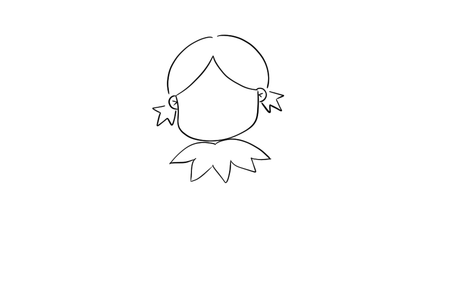 草莓小女孩简笔画教程-图4