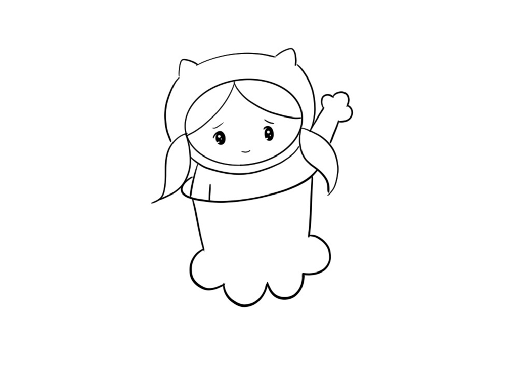 床上的可爱小女孩简笔画教程-图6