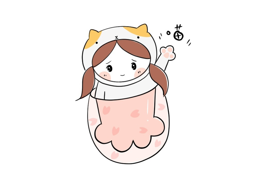 床上的可爱小女孩简笔画教程