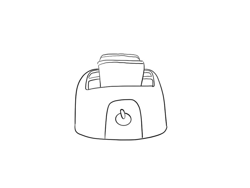 元气早餐烤面包简笔画画法步骤-图3