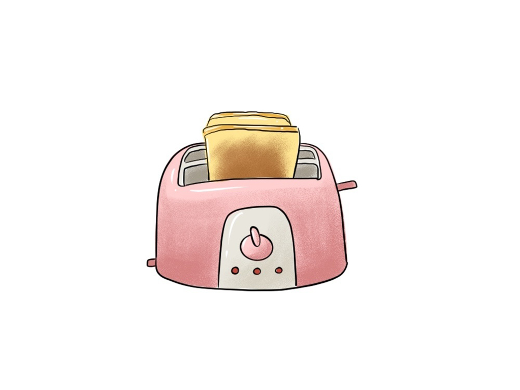 元气早餐烤面包简笔画画法步骤