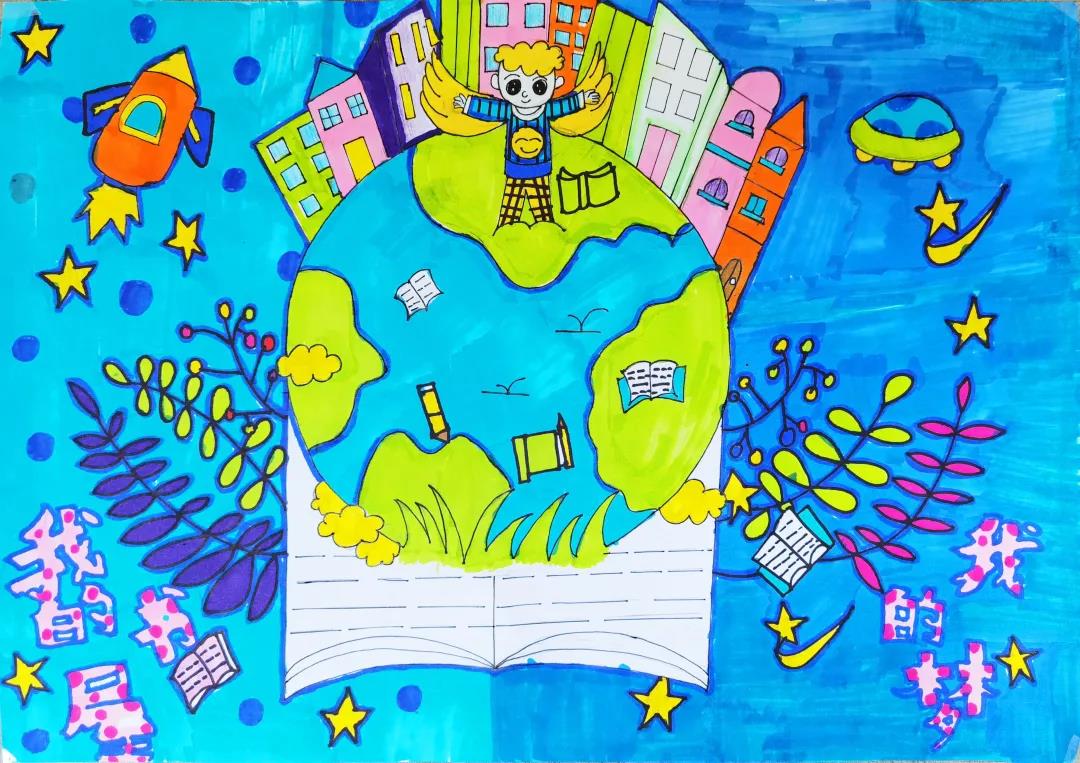 五年级我的书屋我的梦优秀绘画作品-图2