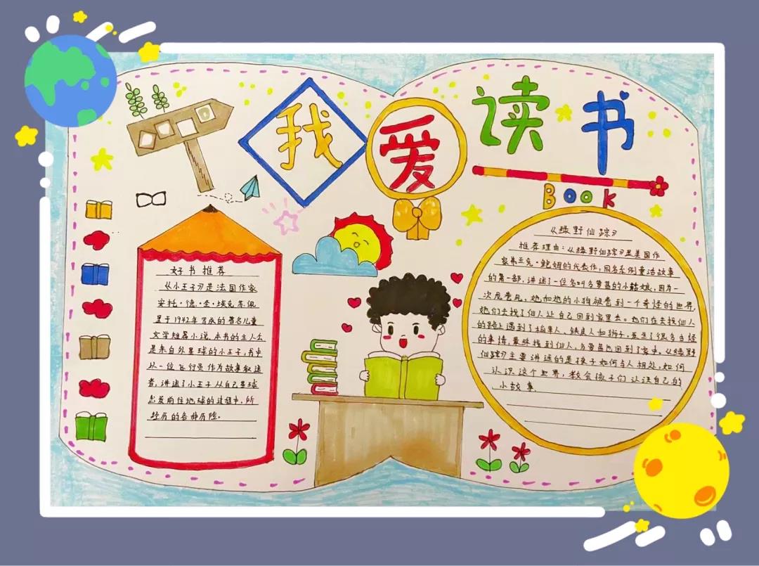 漂亮的我阅读我快乐手抄报-图4