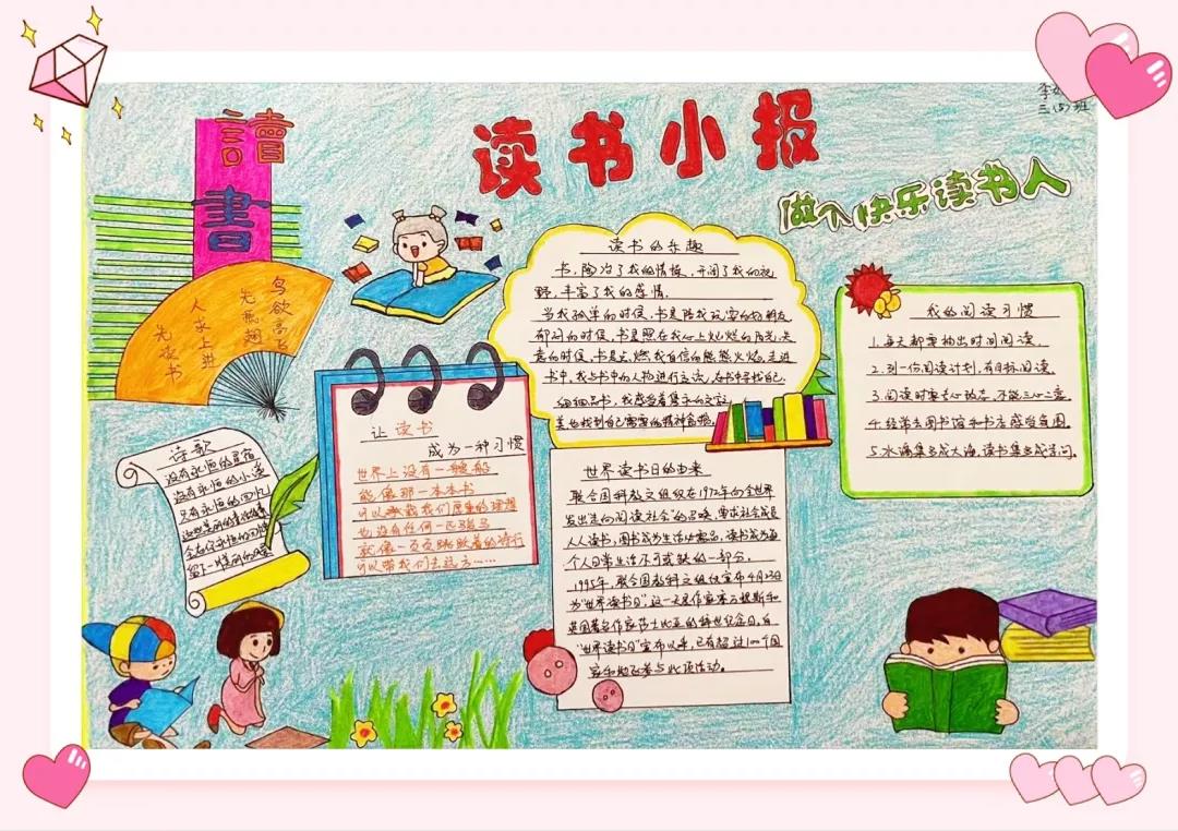 漂亮的我阅读我快乐手抄报-图8