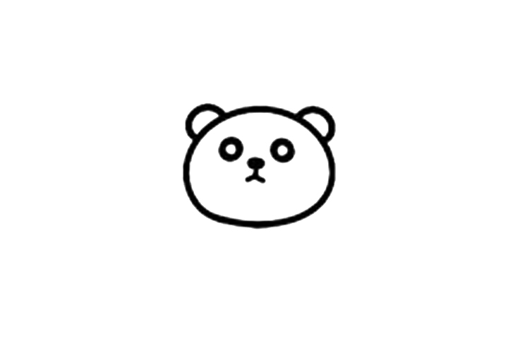 简单四步画大熊猫头像简笔画-图3