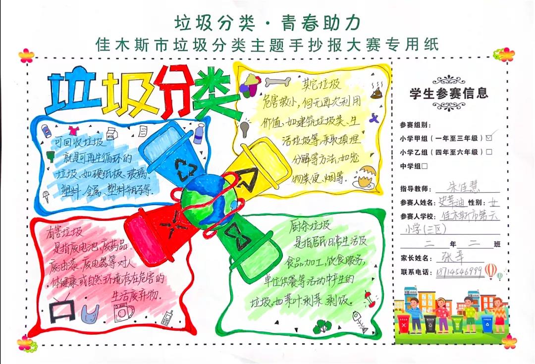 4张关于垃圾分类环保宣传手抄报-图1