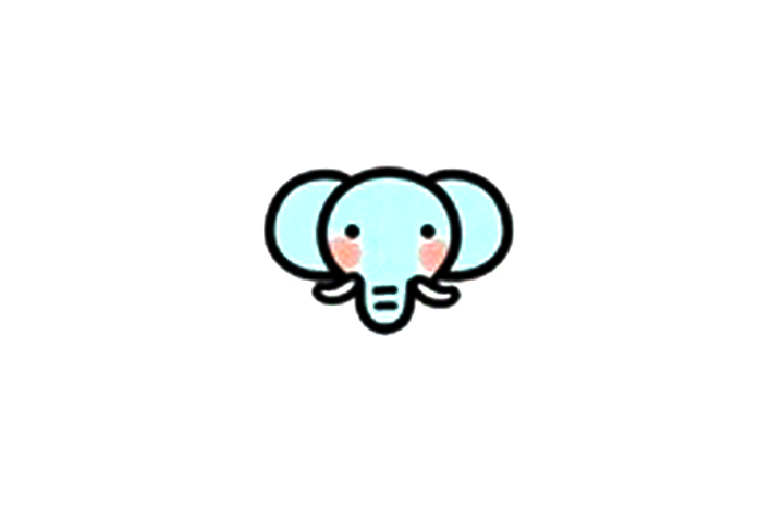 可爱大象头像简笔画怎么画