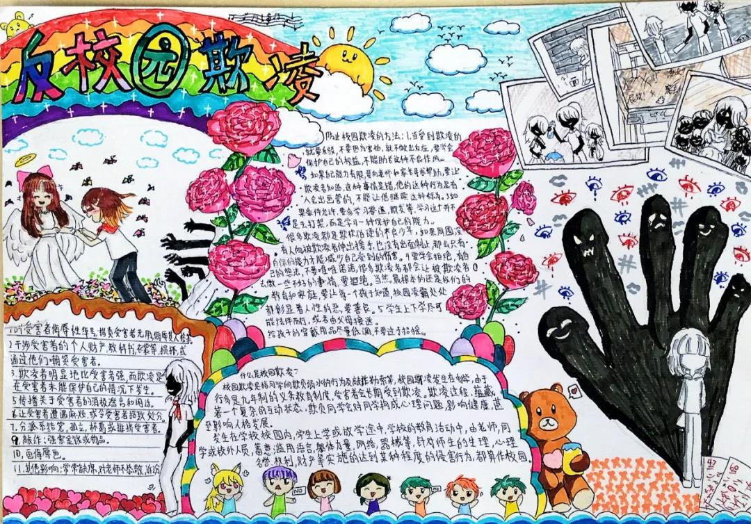 防治校园欺凌手抄报图片-图1