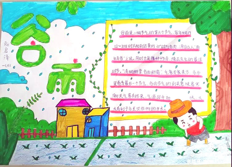 我们的节日——谷雨小报绘画-图1